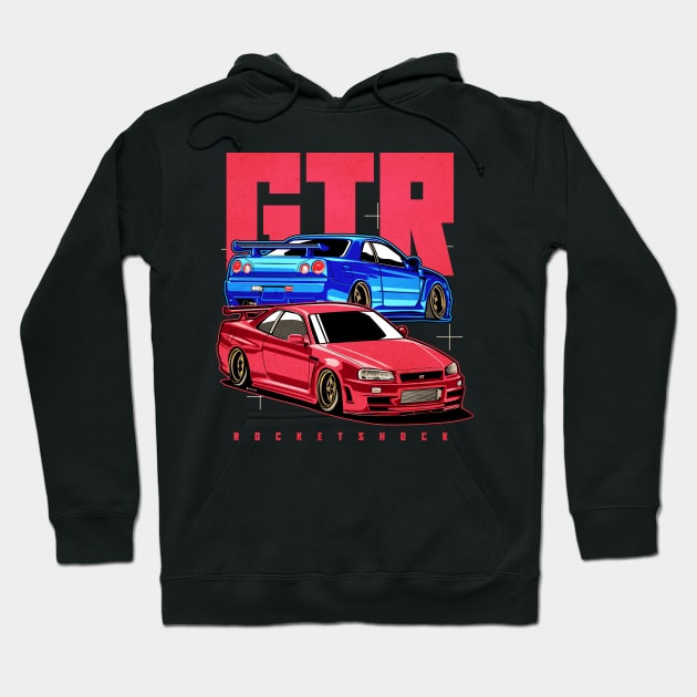 skyline r34 gtr godzilla jdm japan paul walker fast and furious Hoodie by ASAKDESIGNS